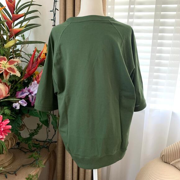 GU (Uniqlo) Sesame Street Oscar the Grouch Half Sleeve Sweat Look T-shirt Green - Picture 10 of 13